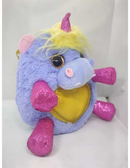 Jucarie de plus unicorn cu aripi sclipitoare 26 cm