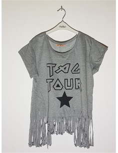 Tricou dama cu franjuri si imprimeu SAP&P