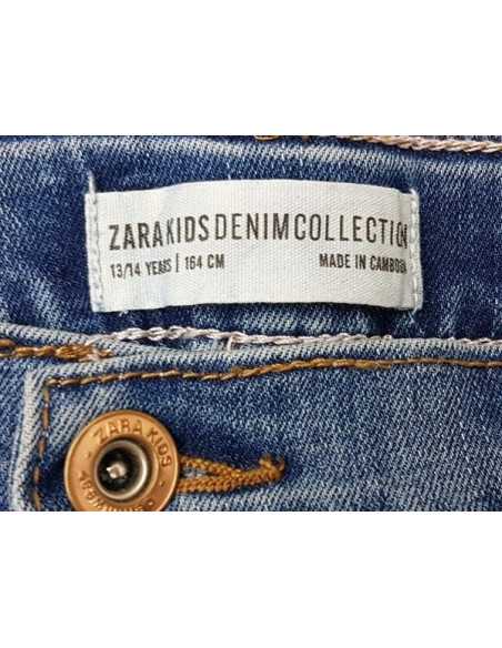 Pantaloni Jeans pentru copii model simplu cu buzunare Zara