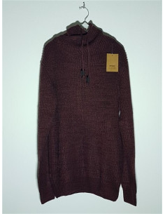 Pulover dama tricotat model cu gluga cu siret Pull&Bear