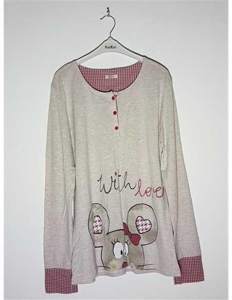 Bluza de pijama cu imprimeu animalut Sevim