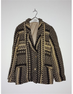 Compleu dama pentru toamna sacou si fusta cu model geometric