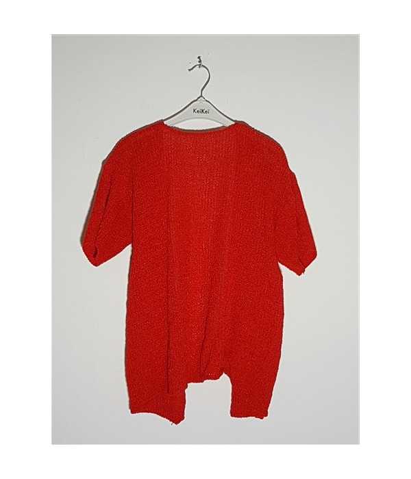 Pulover dama cu maneca scurta model cu nasturi