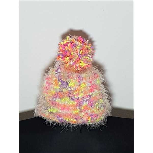 Caciula pufoasa model multicolor cu ciucure COOL CLUB
