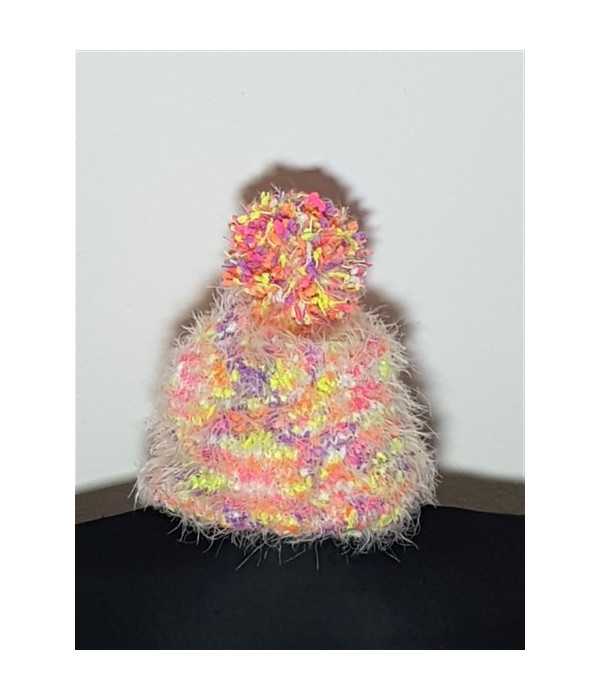 Caciula pufoasa model multicolor cu ciucure COOL CLUB