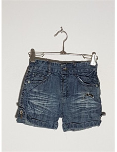 Pantaloni scurti de blugi usor decolorati model cu terminatii pliabile