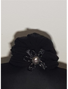 Turban dama accesorizat cu o floare Antonia
