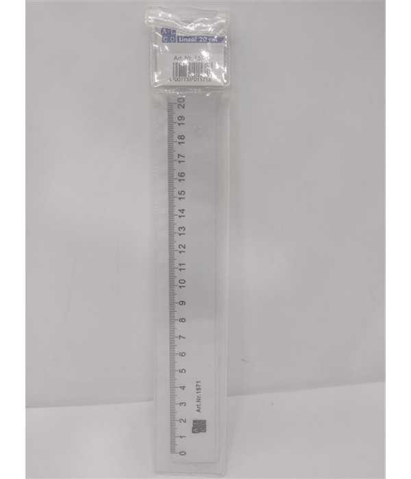 Rigla din plastic transparent 20 cm Rigla din plastic transparent 20 cm