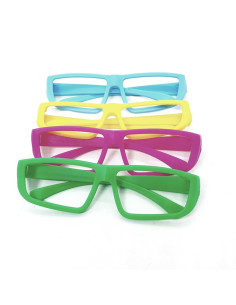 Set 4 perechi de ochelari colorati falsi fara lentila carnaval