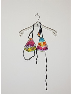 Costum de baie din 2 piese model cu print multicolor