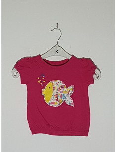 Tricou cu imprimeu un peste multicolor In Extenso