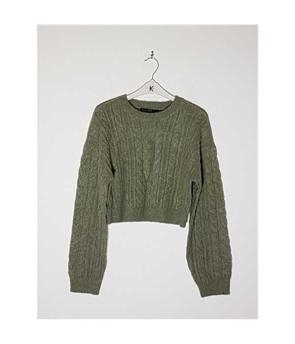 Pulover tricotat pentru copii model scurt in talie NEW LOOK