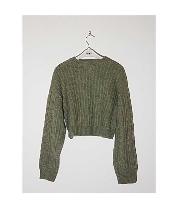 Pulover tricotat pentru copii model scurt in talie NEW LOOK
