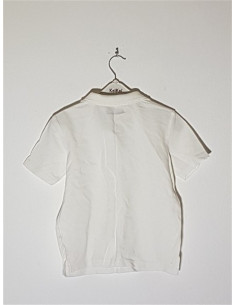 Tricou alb pentru fetite model cu nasturi la piept MORANI 2