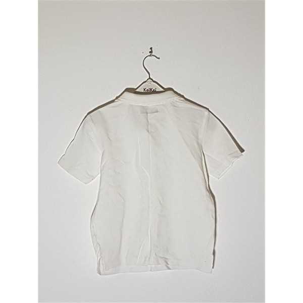 Tricou alb pentru fetite model cu nasturi la piept MORANI