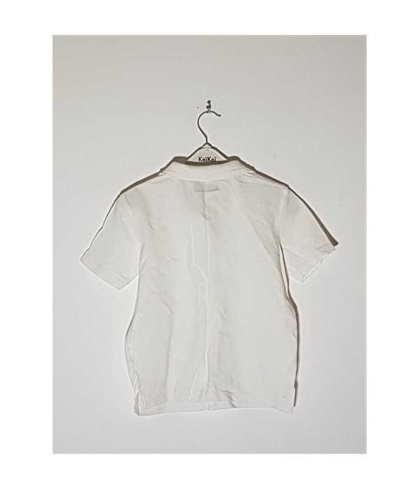 Tricou alb pentru fetite model cu nasturi la piept MORANI