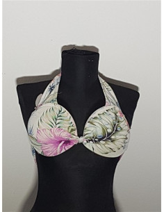 Costum de baie din 2 piese cu model multicolor Censored