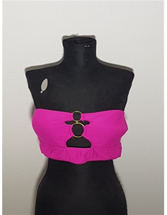 Costum de baie din 2 piese model accesorizat cu inele SHEIN