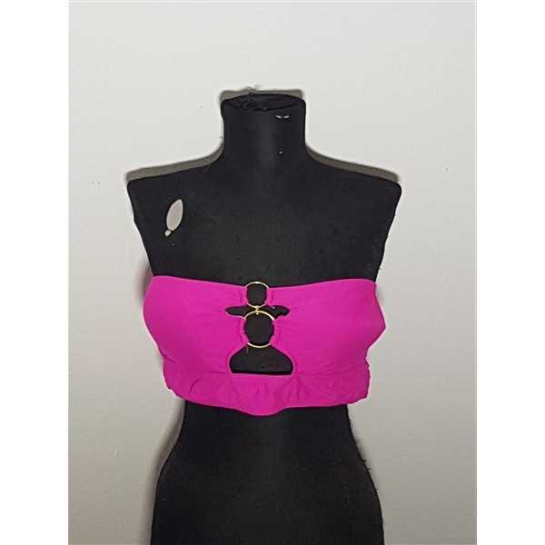 Costum de baie din 2 piese model accesorizat cu inele SHEIN
