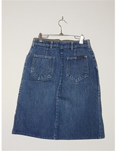 Fusta Jeans cu slit in fata model Uni 2