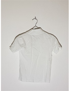 Tricou alb pentru copii model cu nasturi la piept 2