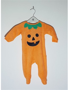 Salopeta cu botosi pentru bebelusi model Halloween dovleac
