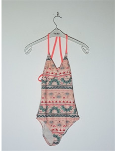 Costum de baie intreg model cu imprimeu multicolor