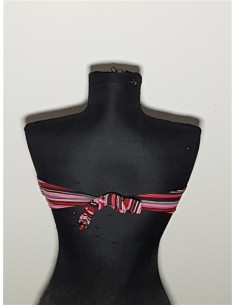 Costum de baie din 2 piese model cu dungi multicolore 2