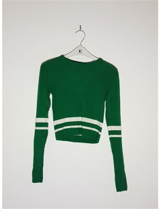 Pulover dama tricotat model scurt in talie Pull&Bear