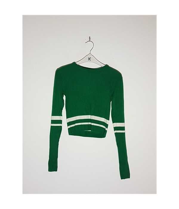 Pulover dama tricotat model scurt in talie Pull&Bear
