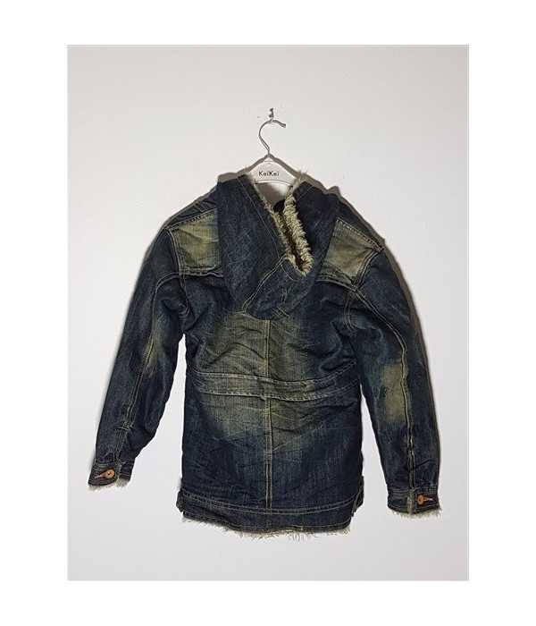 Geaca de blugi imblanita model cu gluga 5-6 ani