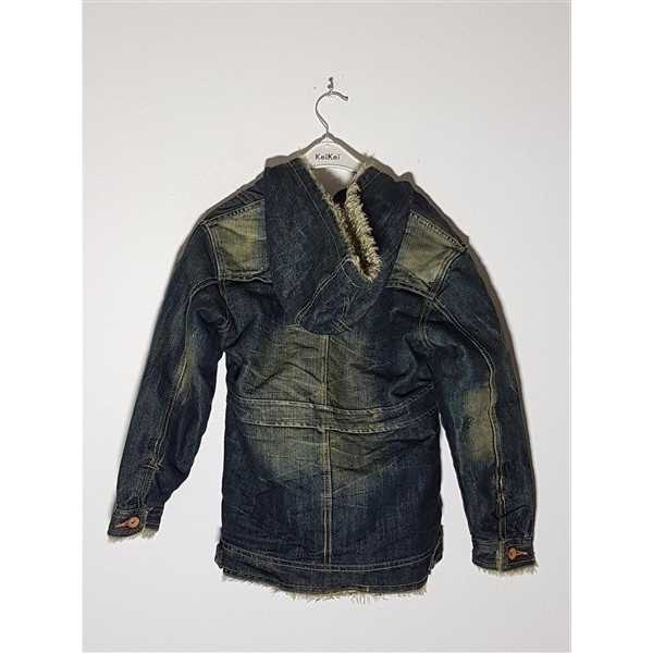 Geaca de blugi imblanita model cu gluga 4-5 ani