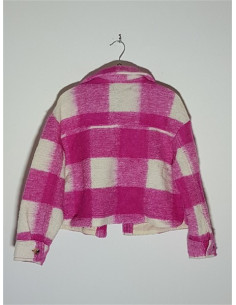 Jacheta pufoasa pentru copii cu model in carouri Zara 2
