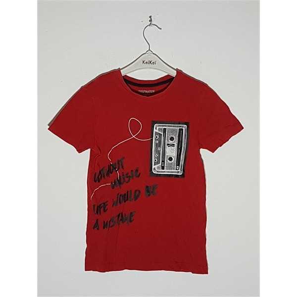 Tricou de vara pentru copii model cu imprimeu grafic DESTINATION