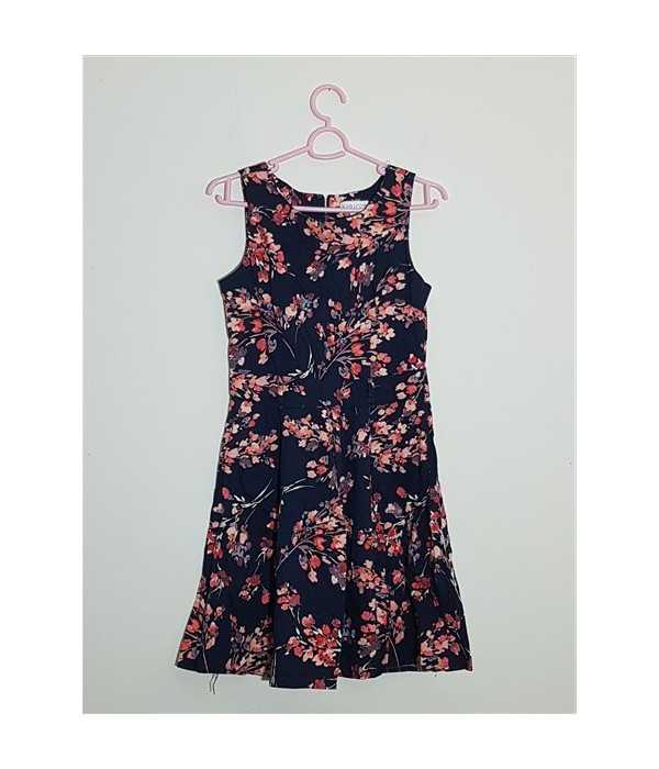 Rochita fara maneci cu aspect floral multicolor APRICOT