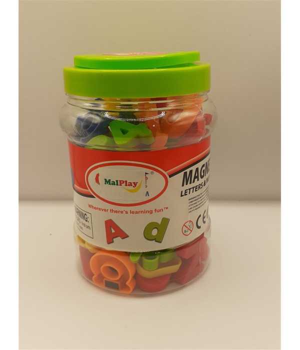 Set litere si cifre magnetice din plastic 78 piese