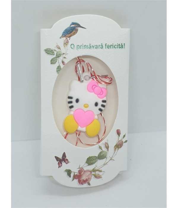 Martisor cu Hello Kitty si inimioara pentru copii Martisor cu Hello Kitty si inimioara pentru copii