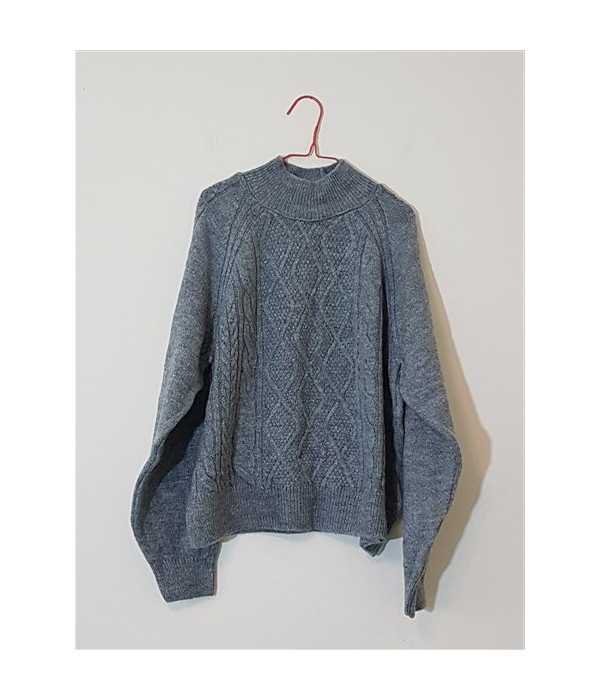 Pulover dama tricotat cu model rombic LC Waikiki