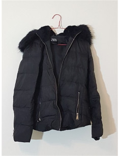 Geaca dama de fas model cu gluga cu blanita Zara