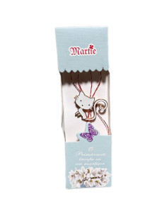 Martisor tip brosa model pisicuta culoare alb