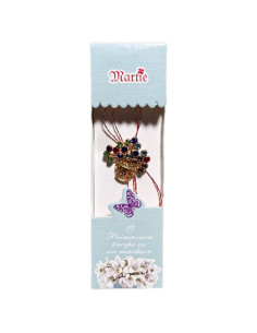 Martisor tip brosa model vaza cu floricele colorate