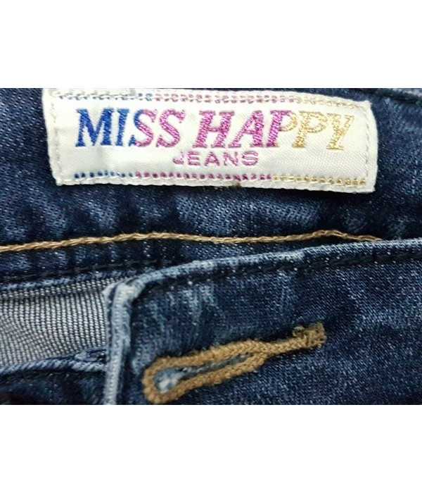 Pantaloni lungi de blugi cu buzunare model decolorat MISS HAPPY