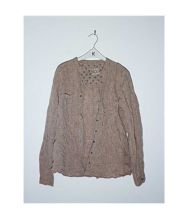 Camasa dama casual model cu cusaturi florale La Quilla s