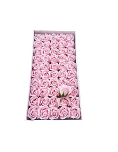 Set 50 Trandafiri din Sapun Parfumati culoare roz