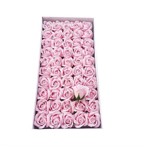 Set 50 Trandafiri din Sapun Parfumati culoare roz