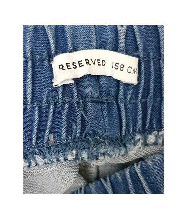 Pantaloni Jeans usor decolorati model cu snur si elastic in talie RESERVED