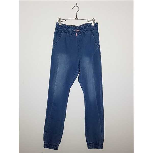 Pantaloni Jeans usor decolorati model cu snur si elastic in talie RESERVED