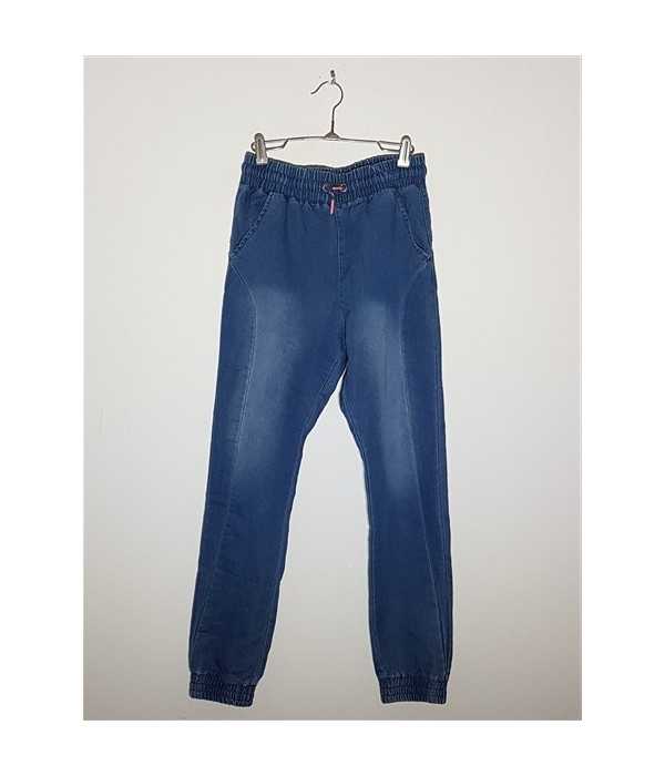 Pantaloni Jeans usor decolorati model cu snur si elastic in talie RESERVED