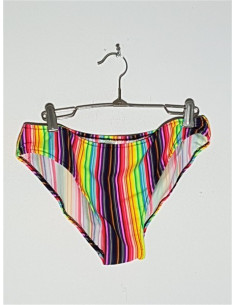 Slip dama de baie model cu dungi multicolore YIRA
