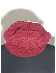 Sapca dama model tricotat culoare visina putreda 2